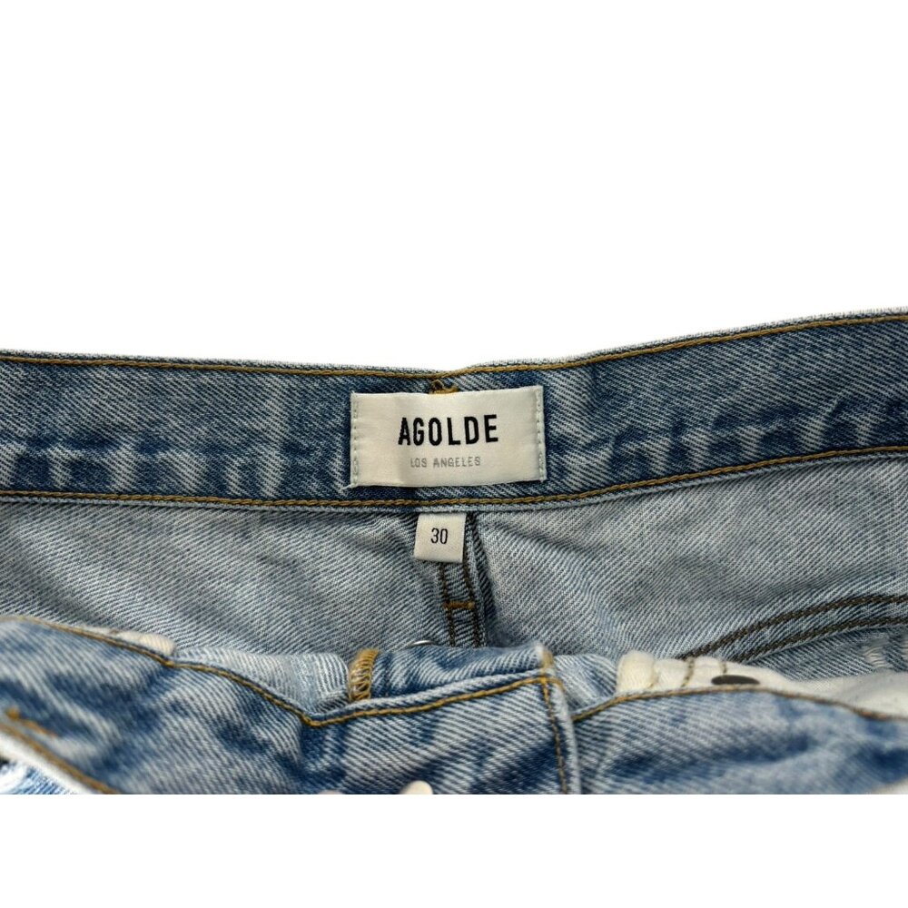 Agolde Shorts Womens 30 Parker Cutoff Distressed Denim  in Swapmeet Light Wash - Picture 4 of 9